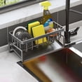 thumbnail image 4 of Dvruxg Kitchen Sink Caddy, Self-Draining Sponge Holder, Sponge Organizer with Rag Holder, Kitchen Caddy Sink Organizer for Soap Dispenser Storage Accessorie, 4 of 5