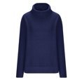 thumbnail image 4 of KIHOUT Spring Winter Womens Tops Fashion Casual Solid Color Split Fork Knitted Sweater Long Sleeve Turtleneck Tops, 4 of 6