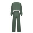 thumbnail image 5 of Ensemble de Tenues d'Exercice pour Femmes, Mode Décontractée, Manches Longues, Col Rond, Hauts, Pantalon, Ensemble Deux Pièces, Survêtement Athlétique, S-138 Vert G, 5 of 5