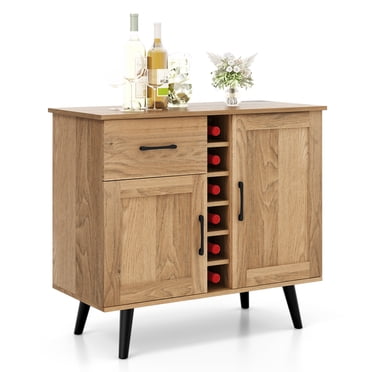Giantex Sideboard Buffet Cabinet, Farmhouse Wine Bar Storage Cabinet w/Wine Rack