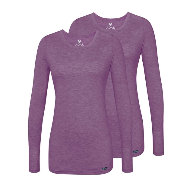 Adar sous-Couches pour Femmes, Lot de 2 - T-Shirt de sous-Couche à Manches Longues Confortable