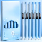 FcBaudy Home Office Furniture Straight Liquid Ballpoint Pen Macaroon Color Sign Pen 0.5mm High Capacity Black Water Pen Student Exam Fast Drying Pen（12ml） Plastic Boxed Sign Pens
