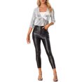 thumbnail image 2 of INSPIRE CHIC Boléro à Paillettes pour Femme Manches 3/4 Ouvert à l'Avant Scintillant Brillant Blazer Court Vestes Argent TP, 2 of 6