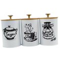 thumbnail image 2 of Tnarru 3 Pieces Kitchen Canisters Set Coffee Tea Sugar Containers Iron Modern Organizer Decorative Dustproof Lids Storage Containers White, 2 of 8