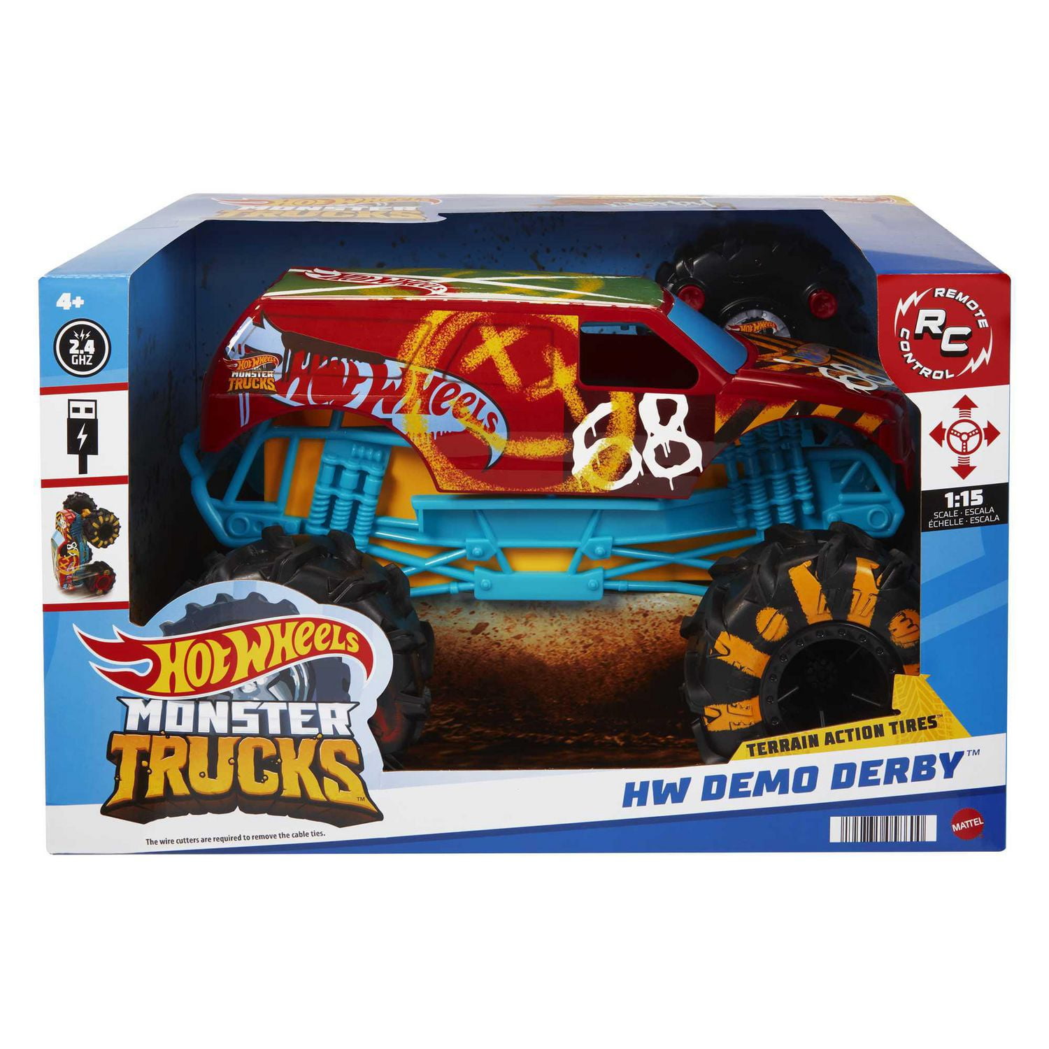 Hot Wheels R/C Monster Trucks 1:15 Scale Remote-Control - Walmart.ca