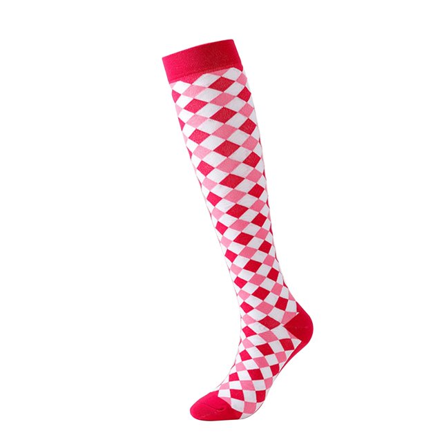 Bmisegm Bas à Carreaux Décontractés de Mode pour Femmes, Hauteur Genou, Style Académique, Bas au-Dessus du Genou, Chaussettes Empilées, Chaussettes de Pression, Y2K, Rouge, P