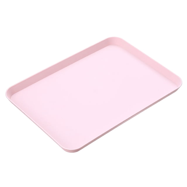 Fast Food Cafeteria Tray, Durable Polypropylene Serving Trays, Non-Slip Surface, Stackable & Reusable, Suitable for Cafes, Cafeterias and Restaurants, BPA Free, 1Pack, Multicolor(Pink,11.6x8.3")