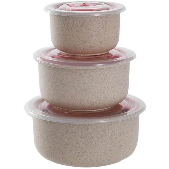 Greyghost Bento Bowls With Lids, Food Storage Containers, Microwave Safe,Thickened and Enlarged, Silicone Ring Sealed,Leak Proof, Vacuum Freshness, 3 Sizes Round Set