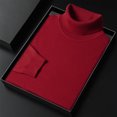 thumbnail image 3 of Pisexur Chandails Hommes Doux et Confortables Chandails d'Automne Hommes Chandail à Manches Longues Col Roulé Tricot Chandail de Base Chaud Chandail Uni Rouge, TG, 3 of 6