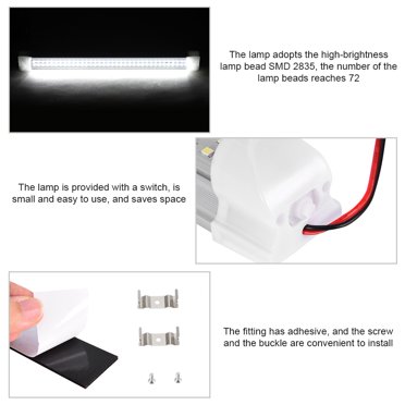AMONIDA Fluorescent Light, Easy To Use Small LED Tube, High-Brightness Saves Space Truck For Automobile