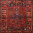 thumbnail image 1 of Ahgly Tapis d'Intérieur Lavable en Machine Carré Traditionnel Marron Sienne Foncé, 7 Pieds Carré, 1 of 7