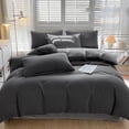 thumbnail image 4 of Meitianfacai All-Season Bedding Set - 4-Piece Washable Solid Color Bed Sheet Duvet Cover And Pillowcases, 4 of 9