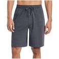 thumbnail image 1 of yoeyez Mens Athletic Shorts 7 Inch Inseam,Men's Solid Color Elastic Waist Button Shorts Casual Beach Shorts Summer Shorts Breathable Daily Basic Pants With Pockets Dark Gray,XL, 1 of 6