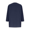 thumbnail image 4 of Timegard Plus Size Tops for Women Drop Shoulder V Neck Button 3/4 Sleeve Casual Loose Lightweight Blouse, 4 of 7