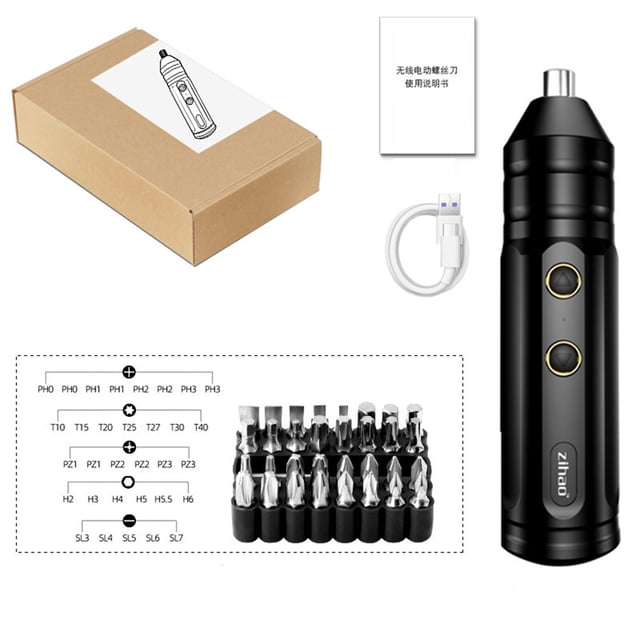 Amdohai Electric Screwdriver Set with Screw Bits Rechargeable Small Household Electric Hand Drill Full-automatic Screwdriver Tool