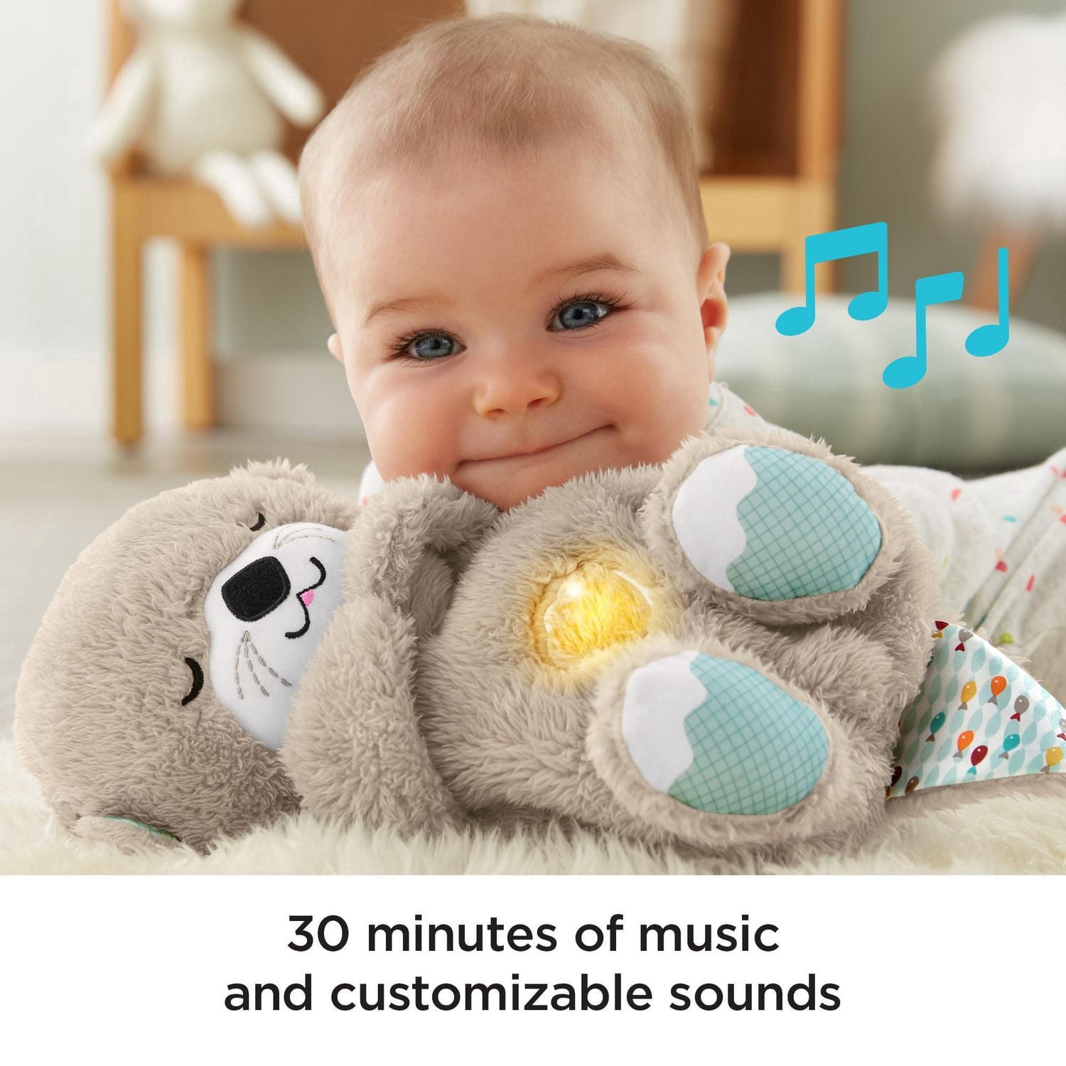 Loutre apaisante de Fisher-Price, jouet en peluche apaisant musical pour tout-petits