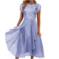 thumbnail image 2 of Robes Maxi Aguichant pour Femmes, Décontractées, à Manches Mi-Longues, d'Été, de Plage, Robe Soleil Hawaïenne, Coupe Évasée, Longue, 2 of 6