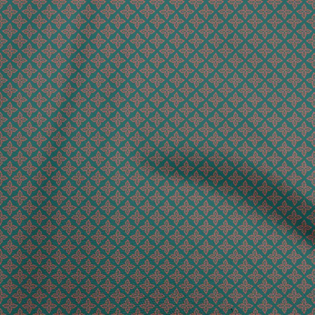 oneOone Polyester Spandex Dark Teal Green Fabric Asian Block Sewing Craft Projects Fabric Prints By Yard 56 Inch Wide