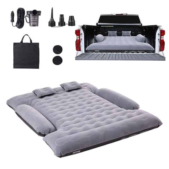 VEVOR Truck Bed Inflatable Mattress for 6-6.5ft Full Size Truck Bed with 12V Air Pump 2 Pillows, Carrying Bag for Chevy Silverado, Dodge Ram, Ford 150/250/350