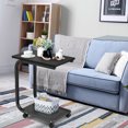 thumbnail image 3 of Gymax Set of 2 Coffee Sofa Side End Table Snack Stand Rolling Over Bed Laptop PC Desk, 3 of 10