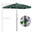 thumbnail image 3 of Outsunny 6.5x4ft Rectangle Patio Umbrella Aluminum Tilt Adjustable, Green, 3 of 10