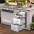 thumbnail image 3 of AKDSteel Outdoor Kitchen Drawers, Flush Mount Triple Access Bbq Drawers With Stainless Steel Handles For Patio Grill Stations, 3 of 8