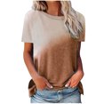 thumbnail image 1 of FAIWAD Tunique à Manches Courtes pour Femmes Col Rond Dégradé Basique T-Shirts Amples Blouse Légère Décontractée, 1 of 6