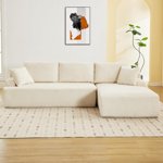 96" Modular Sectional Sofa Couches l-Shape Couch 3 Seat Modular Sofa Memory Foam Sectional Couches for Living Room, Cloud Couch with Oversized Chaise (Beige, Right Facing Chaise)