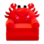 WIFKLSIIPG Plush Foldable Sofa Backrest Armchair 2 in 1 Foldable Children Sofa Cute Cartoon Lazy Sofa Children Flip Open Sofa Bed for Living Room Bedroom Without Liner Filler