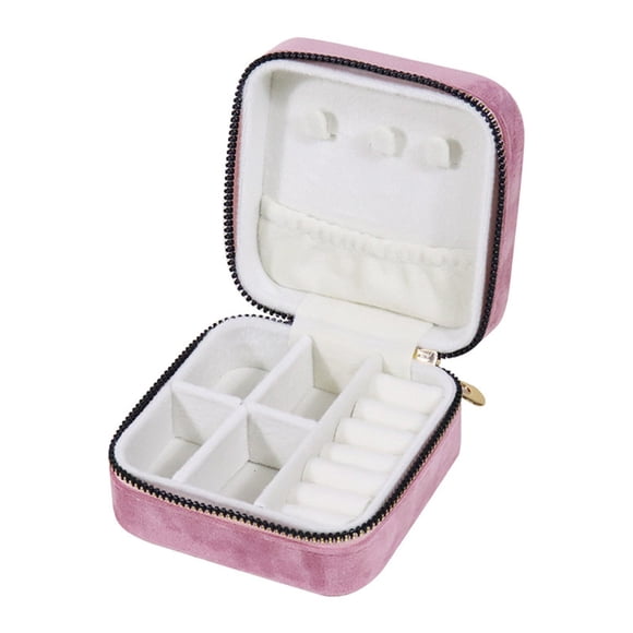 Meitianfacai Mini Travel Jewelry Case for Women, Portable Jewelry Travel Organizer, Small Jewelry Organizer Box for Girls Gift, Travel Essential to Store Ring, Necklace, Earring(Pink)