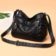 thumbnail image 4 of Women, Soft PU Leather Shoulder Bags, Multi-layer Black, 4 of 8