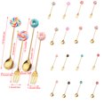 thumbnail image 2 of Transemion 1/2/3/5 Cartoon Adorable Restaurant Hotel Tableware Portable Washable Stainless Steel Stirring Mixing Dinnerware Cake Flatware Candy Spoon Brown 1 Pc, 2 of 6