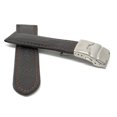 thumbnail image 2 of 24mm Leather Watch Strap Band Deployment Clasp Buckle, 2 of 7
