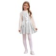 thumbnail image 2 of RUNQHUI Robe Évasée pour Filles Fête d'Anniversaire Robe à Bretelles Jupe Plissée Vêtements de Carnaval Argent 14, 2 of 6