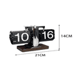 thumbnail image 4 of Modern Automatic Page-Flipping Clock, 12-Hour AM/PM Display, Stainless Steel & ABS Construction, White/Black Finish, Battery-Powered (D Battery Not Included), Accurate to ±90 Seconds/Month,, 4 of 6