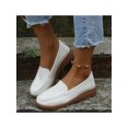 thumbnail image 4 of Innerwin Chaussures Plates pour Femmes, Chaussures Plates Basses, Mocassins Décontractés, Bout Rond, Marche, Blanc 6, 4 of 6