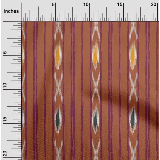 oneOone Viscose Chiffon Fabric Stripe Ikat Printed Craft Fabric BTY 42 Inch Wide