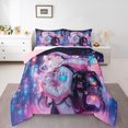thumbnail image 2 of Erosebridal Anime Girls Bedding Full Comforter Set, Gradient Neon Watercolor Down Comforter, Japanese Style Decor, Reversible, 2 of 7