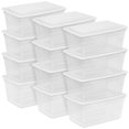 thumbnail image 1 of Sterilite 90 Quart Storage Box Container with Clear Base & White Lid, (12 Pack), 1 of 12