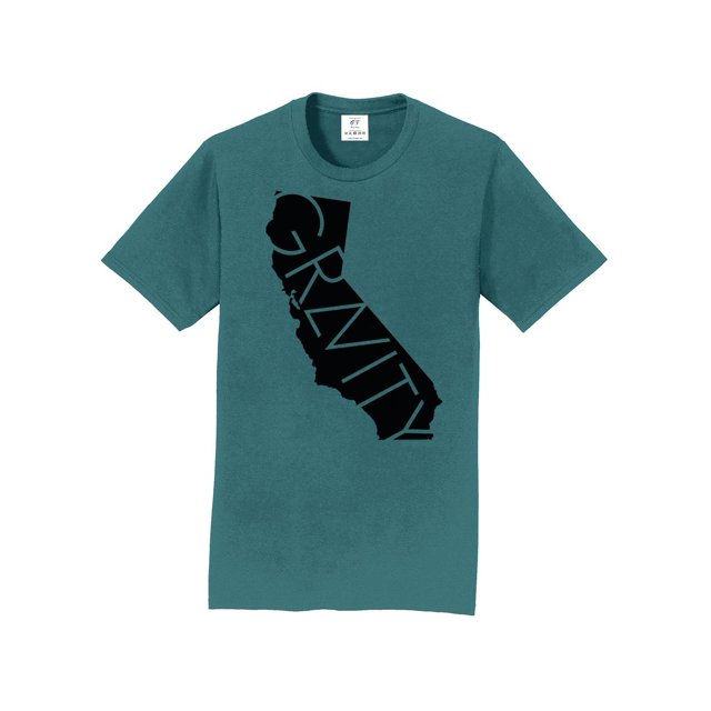 Gravity TradIng T-Shirt à Manches Courtes Cali - Vert MarIne - Logo Noir - Grand