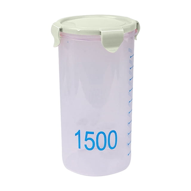 fheaev With Graduated Round Storage Jars Sealing Jars Plastic Kitchen With Lids Snack Jars Grains Storage Jars Storage Jars Yoghurt Cheese Cake Jars