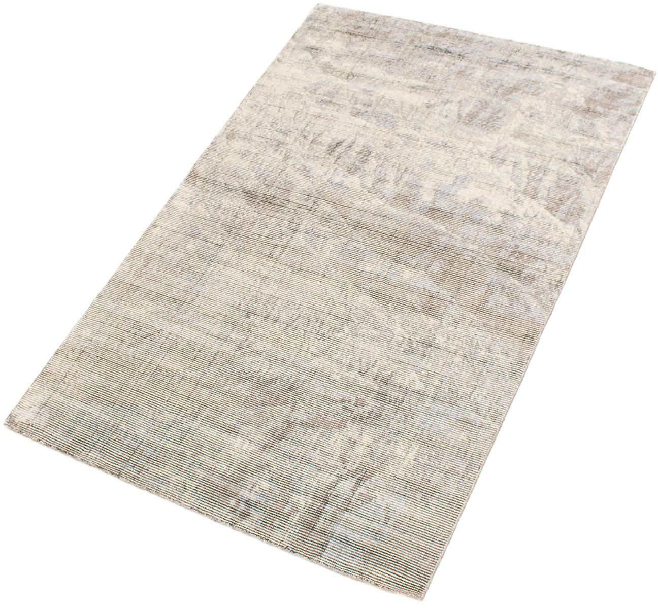 ECARPETGALLERY Tapis Noué à la Main pour Salon, Salle à Manger et Chambre à Coucher Rayé Collection Galleria 5'0" x 7'7" en Gris