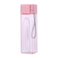 thumbnail image 1 of O-055 Pink Plastic Water Cup 500Ml Square Minimalist Transparent Daily Hydration, 1 of 8