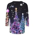 thumbnail image 2 of QIPOPIQ T-Shirts Décontractés pour Femmes à Manches 3/4 Col Rond Mignons Tuniques Hauts T-Shirts Basiques Blouses Coupe Ample Chandail à Enfiler Liquidation, 2 of 5