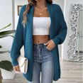 thumbnail image 4 of Pisexur Womens Jacket Open Front Cardigans Trench Coats Fall Jackets Women's Solid Color Fashionable Loose Sweater Cardigan Tops, 4 of 6
