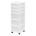 thumbnail image 1 of IRIS 6 Drawer Plastic Storage Cart with Organizer Top Clear/White, 1 of 7
