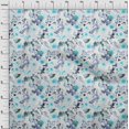 thumbnail image 4 of oneOone Polyester Spandex Turquoise Blue Fabric Florals Sewing Craft Projects Fabric Prints By Yard 56 Inch Wide, 4 of 4
