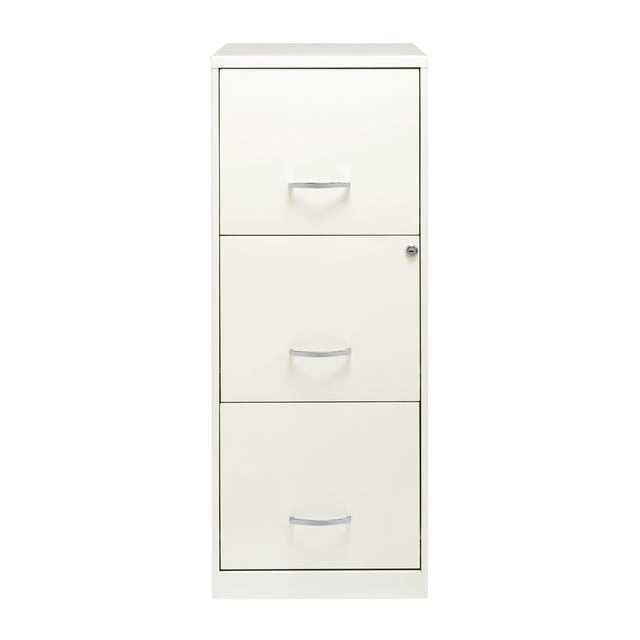 Space Solutions 18in 3 Drawer Vertical Organizer Cabinet for Office, White