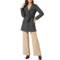 thumbnail image 2 of INSPIRE CHIC Manteau Trench Long Classique d'Hiver pour Femme à Col Montant avec Ceinture à Nouer S Gris Foncé, 2 of 6