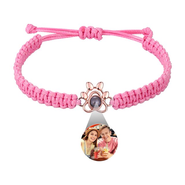 Custom Photo Bracelets Braided Rope Personalized Photo Projection Bracelet